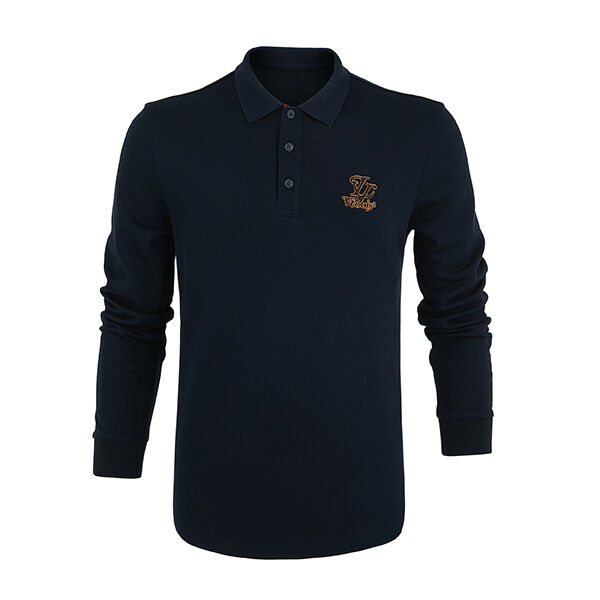 Beruf Designer Polo-Shirt Männer Langärme Anti-Falten hochwertige Polo-Shirt für die Arbeit Baumwolle Atmung Trocken Stickerei