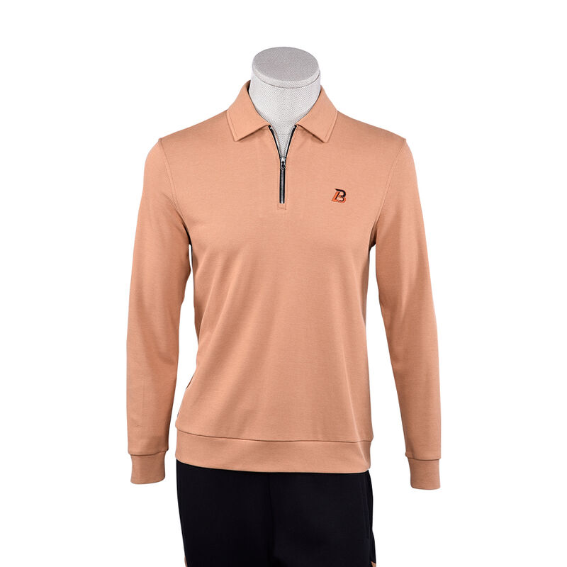 280 Gramm Casual Long Sleeve Zipper-up angepasst mit Farb-Polo-T-Shirts für Männer