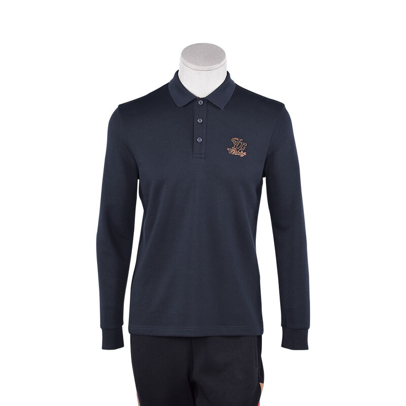 Offizielle Großhandel Custom Logo unterschiedliche Farbe Kragen Polo Shirt Good Gewirkt Langärme Polo Shirt Herbst-Winter Stickerei