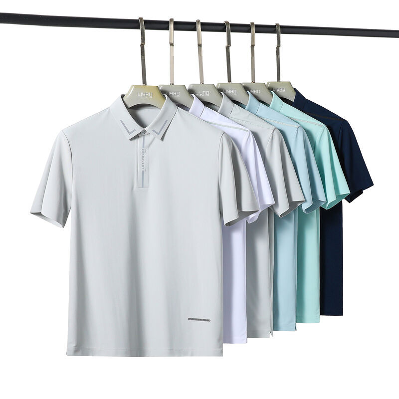 Custom Logo Design Nahtlos und schnell trocknen hochwertiges weißes schwarzes Polo-T-Shirt für Männer