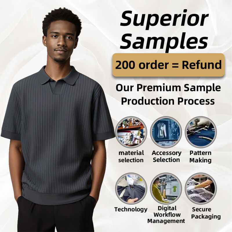Kundenspezifische Herren-Polo-Shirt-Outfit mit kurzem Ärmel Old Money & New Trend Sommer Baumwolle Strick-Pullover Einfaches Strick-T-Shirt