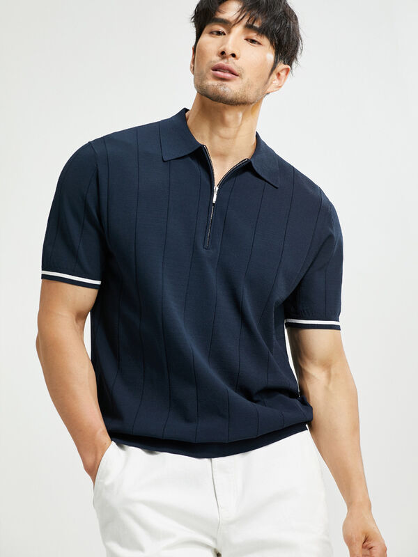 Neue Stilvolle Mode Kurzärme Casual Reißverschluss Gewebtes Polo Shirt Einfaches Weiches Atmung Business Polo Custom Shirt