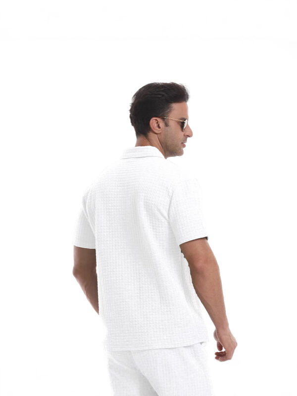 Custom Polyester Blend Stretch Fit Reißverschluss Polo T-Shirt Premium Waffel Polo Shirt für Männer