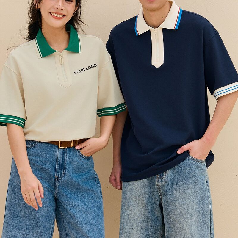 Neue Ankunft Sommer Großhandel Herren Polo Shirt Baumwolle 1/4 Zip Golf Polo T-Shirt Straßenbekleidung Übergroße Herren Polo Shirts