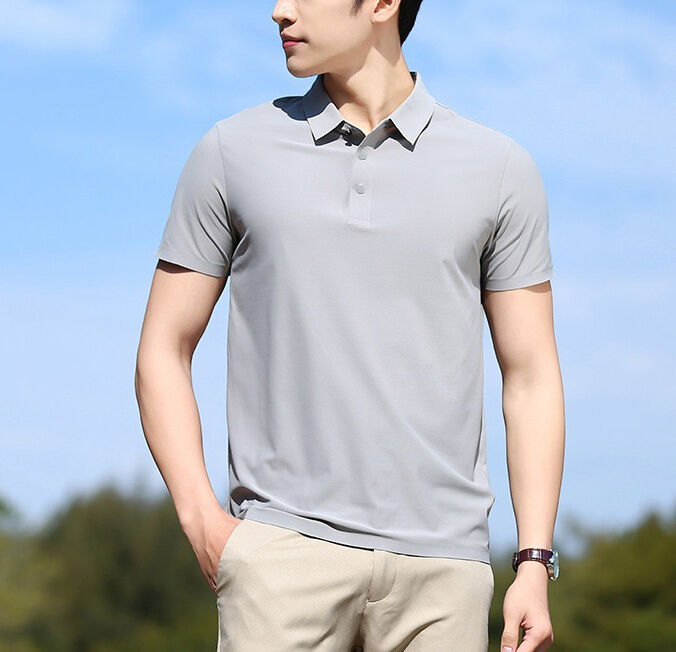 Sommer Neue Männer Koreanische Stil Eis Seide Turn-Down Kragen Kurzer Ärmel für Polo Shirt Trendy Paar Internet-Berühmtheit