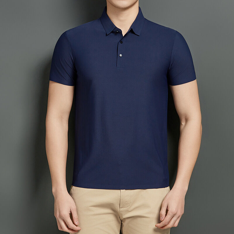 Sommer Neue Männer Koreanische Stil Eis Seide Turn-Down Kragen Kurzer Ärmel für Polo Shirt Trendy Paar Internet-Berühmtheit