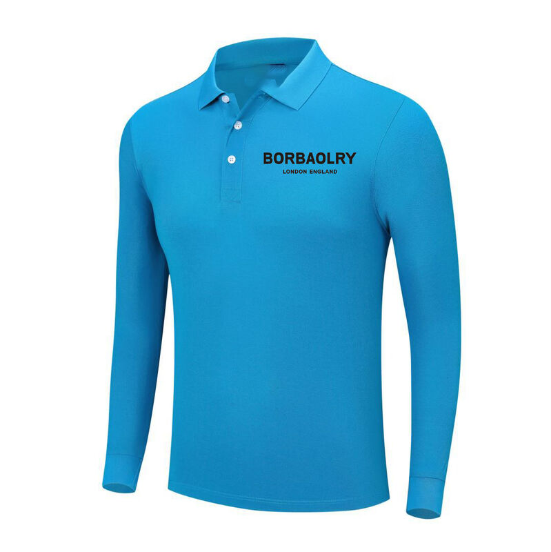 Custom Polo Shirts Langärme Druck Logo Stickerei T-Shirt Polo Baumwolle Leere Herren-Polo Shirts mit langen Ärmeln