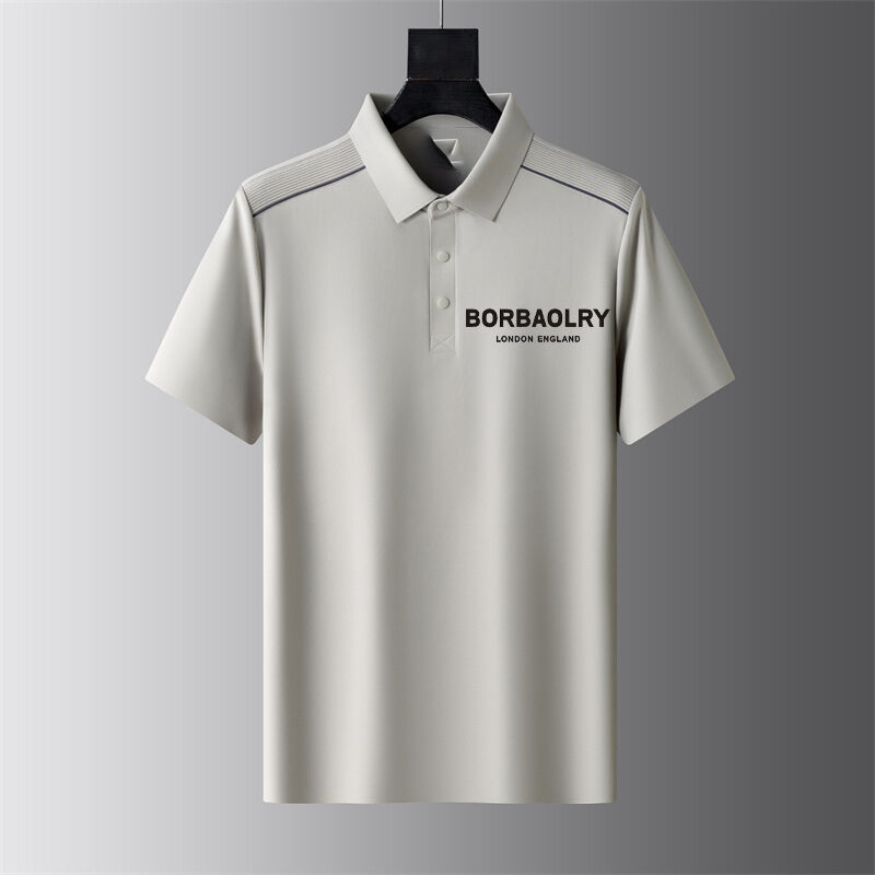 Sommer Business-Polo-Shirt mit kurzem Ärmeln Herren-T-Shirt mit dünner Lapel-Halbärme Business-Casual Trend