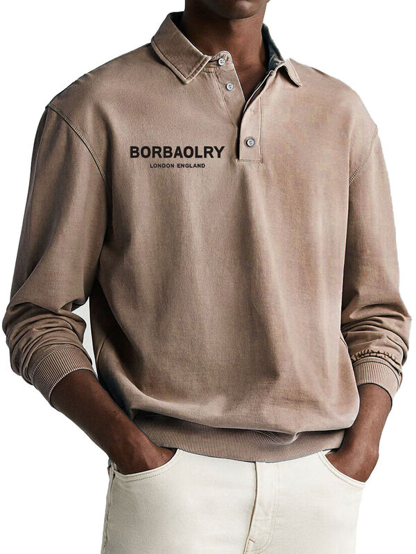 Hochwertiges Baumwoll-Custom-Logo Festgeflechtes Casual-Polo-Shirt Großhandel Schnelle Trockene Sport-Männer Langärme Polo-Shirts